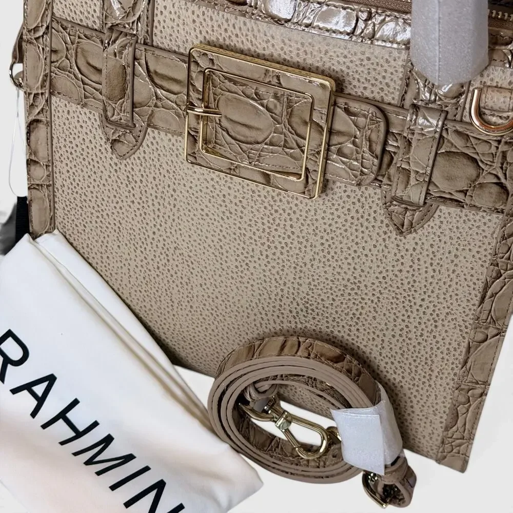 Brahmin Small Caroline Wind Chime Cumulus Leather Satchel Bag NWT Crossbody